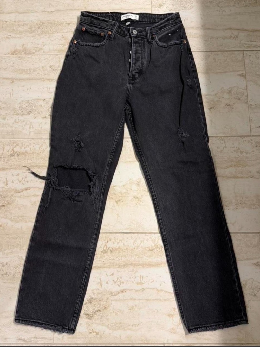 Black Distressed High-Rise Women’s Jeans